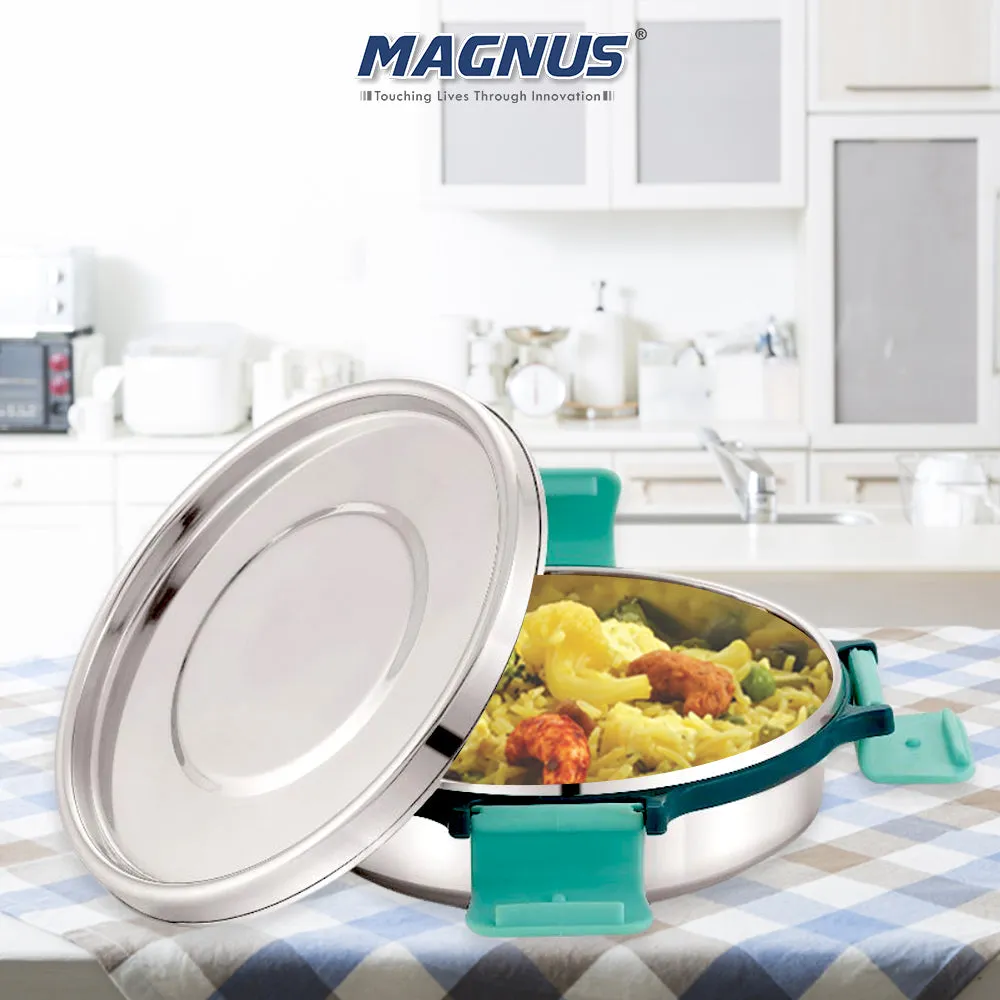 Magnus Stainless Steel Airtight Leakproof Storage Container with Rev Lock Lid, 260ML - Premium Kitchen Accessories Items, Ideal Lunch Box, Perfect Lunch Boxes for Office Men
