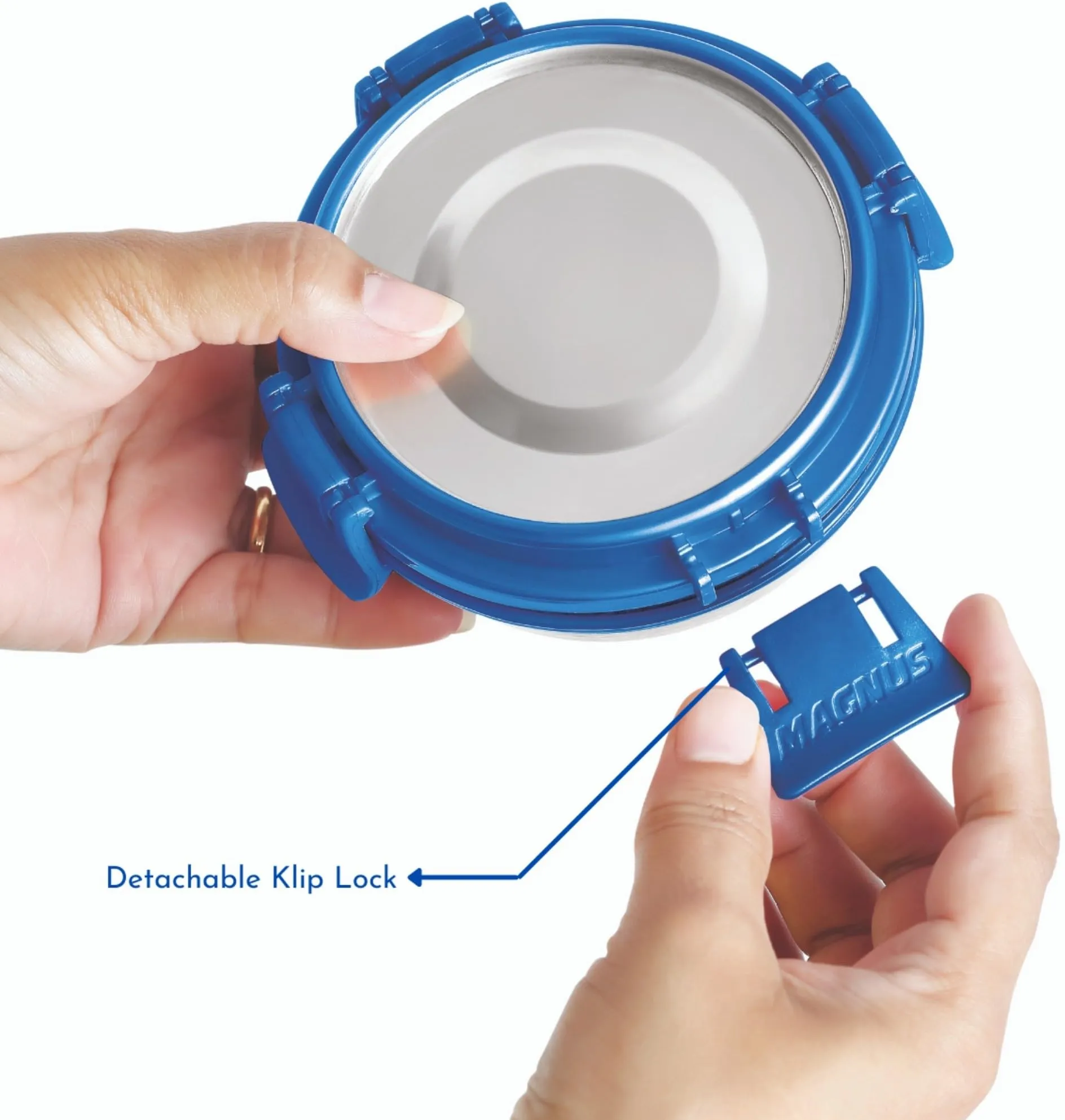 Magnus Stainless Steel Airtight Leakproof Storage Deluxe Container 450ML with Klip Lock - Ideal Kitchen Accessories Items, Perfect Lunch Box, Lunch Boxes for Office Men