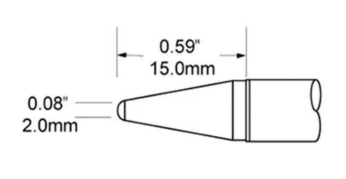 Metcal SFV-CNL20 Long Conical Solder Tip, 2.0mm