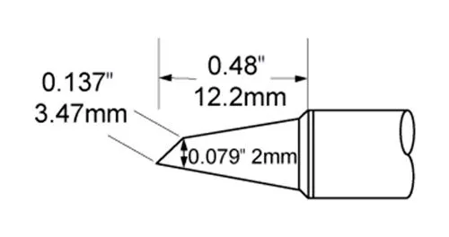 Metcal SFV-DRH420A Drag Hoof Rework Solder Tip, 2.0mm