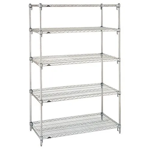 Metro 5A357C 18" x 48" x 74" Chrome Wire Shelving Unit with 5 Super Adjustable&trade; Wire Shelves