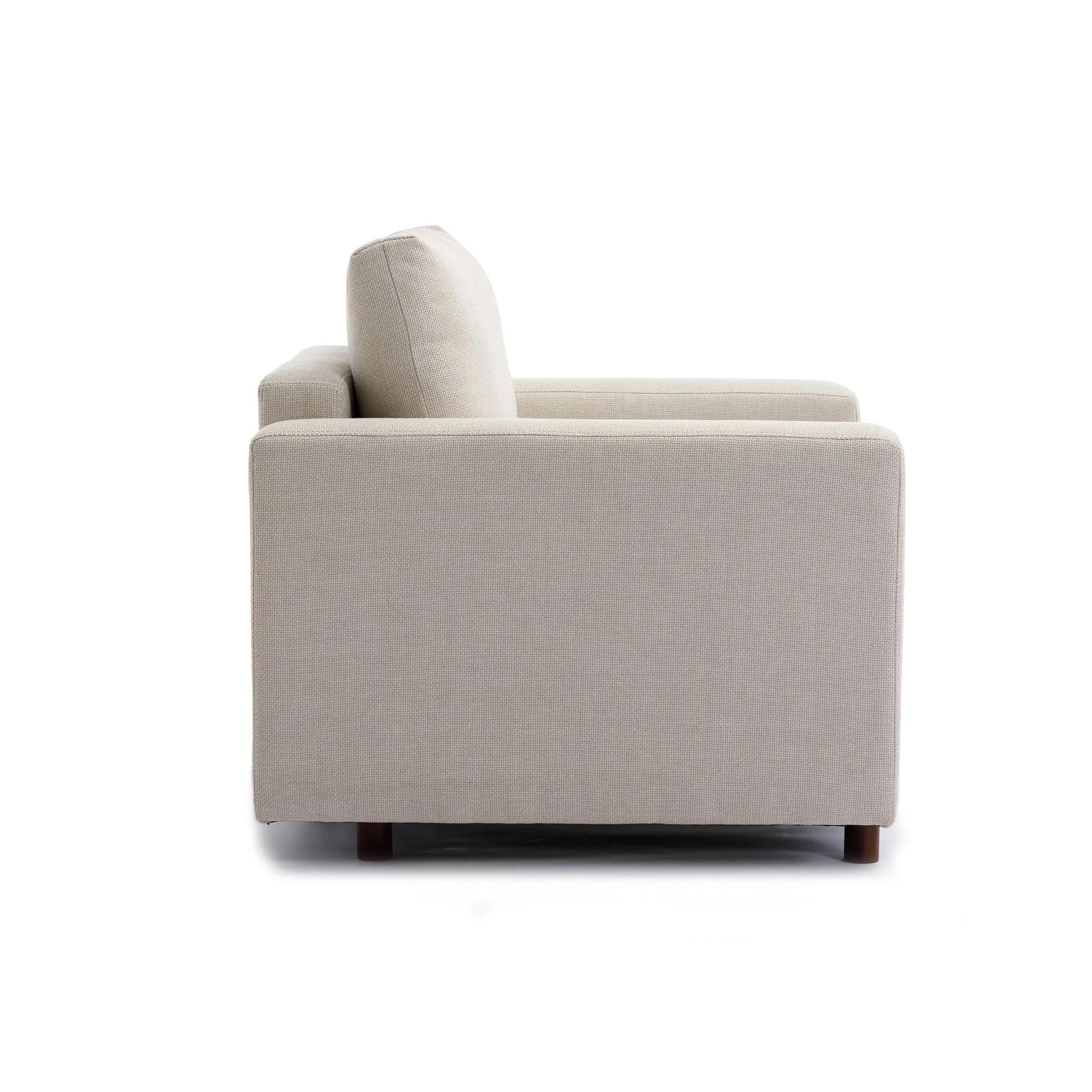 Modular Single-Seat Sectional Couch in Cream, Non-Removable & Non-Washable Cushion Covers