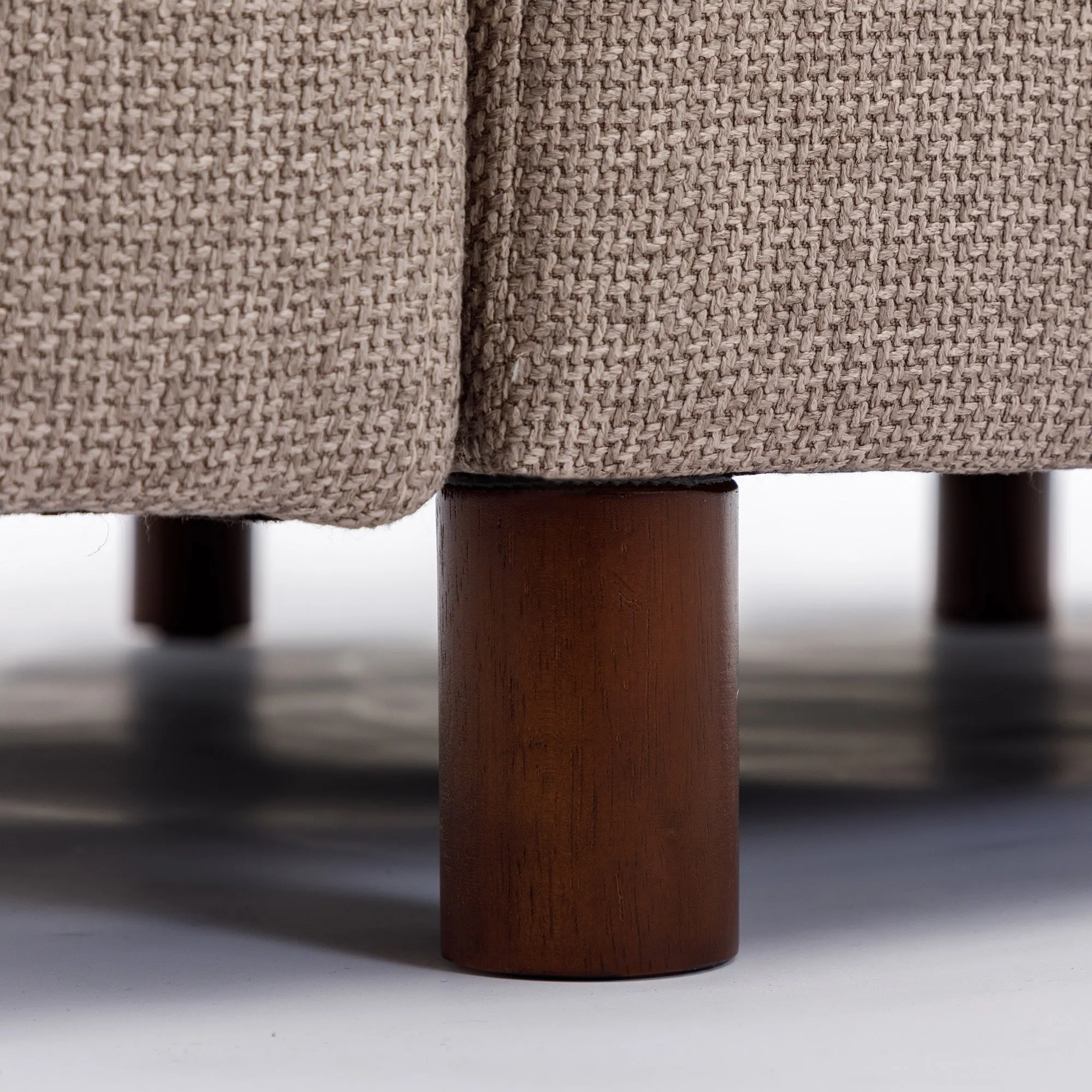 Modular Single-Seat Sectional Couch, Non-Removable Brown Cushion Covers