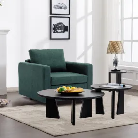 Module Single-Seat Sectional Sofa, Cushion Covers Non-Removable & Non-Washable, Green