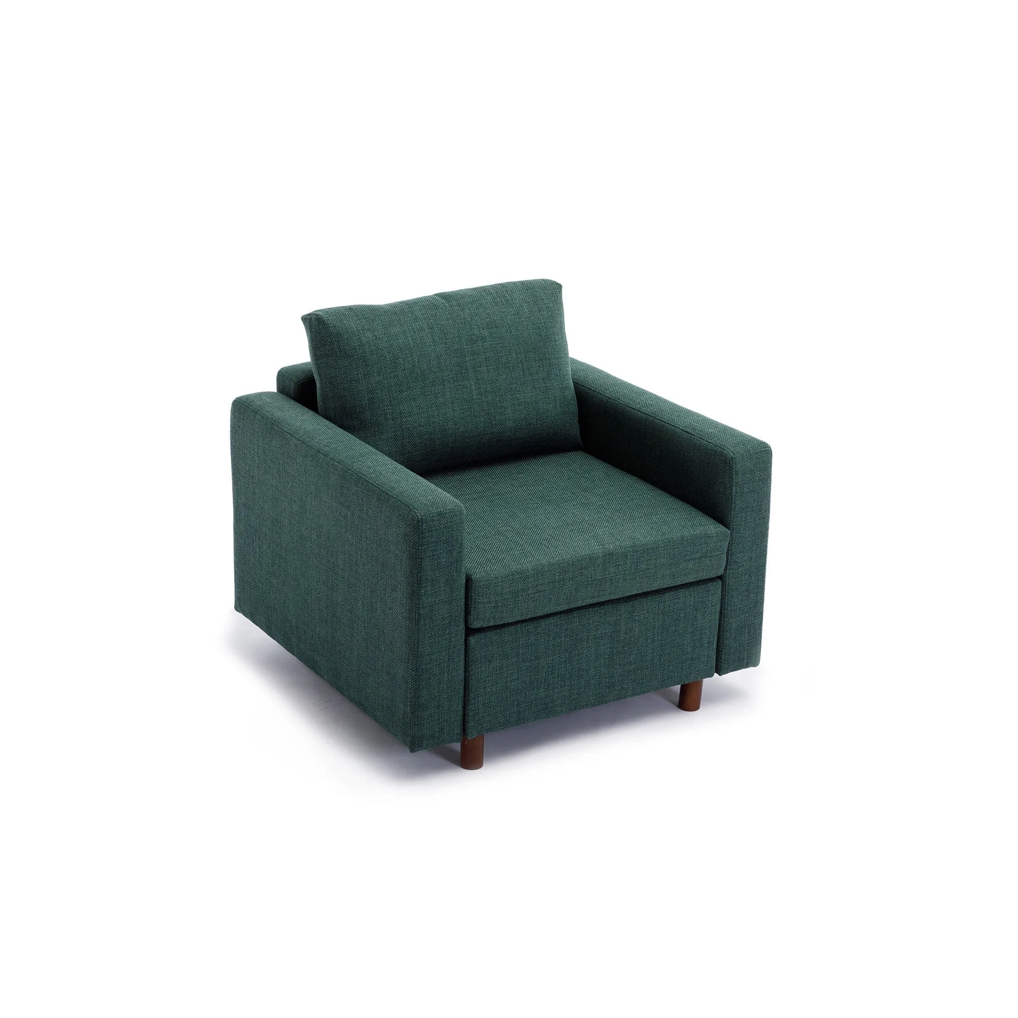 Module Single-Seat Sectional Sofa, Cushion Covers Non-Removable & Non-Washable, Green
