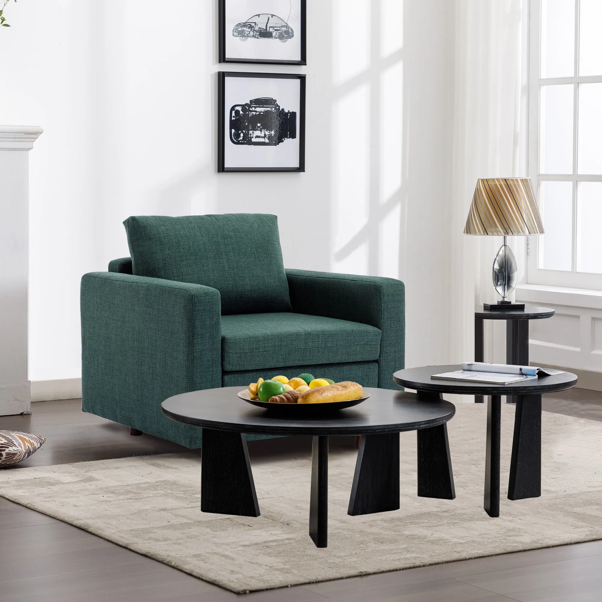 Module Single-Seat Sectional Sofa, Cushion Covers Non-Removable & Non-Washable, Green