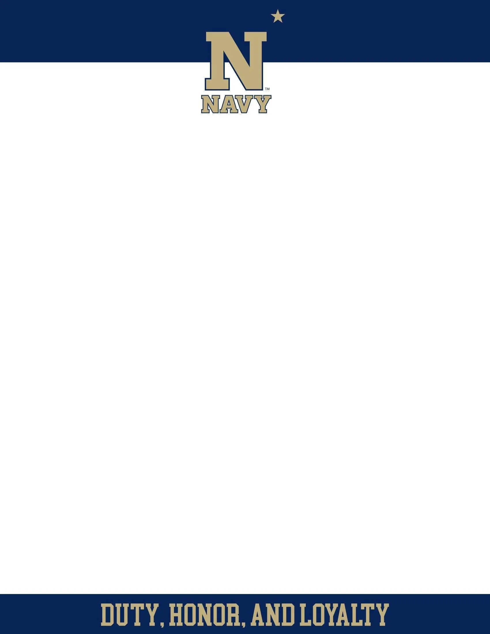 Navy "Duty, Honor, & Loyalty" / Notepad