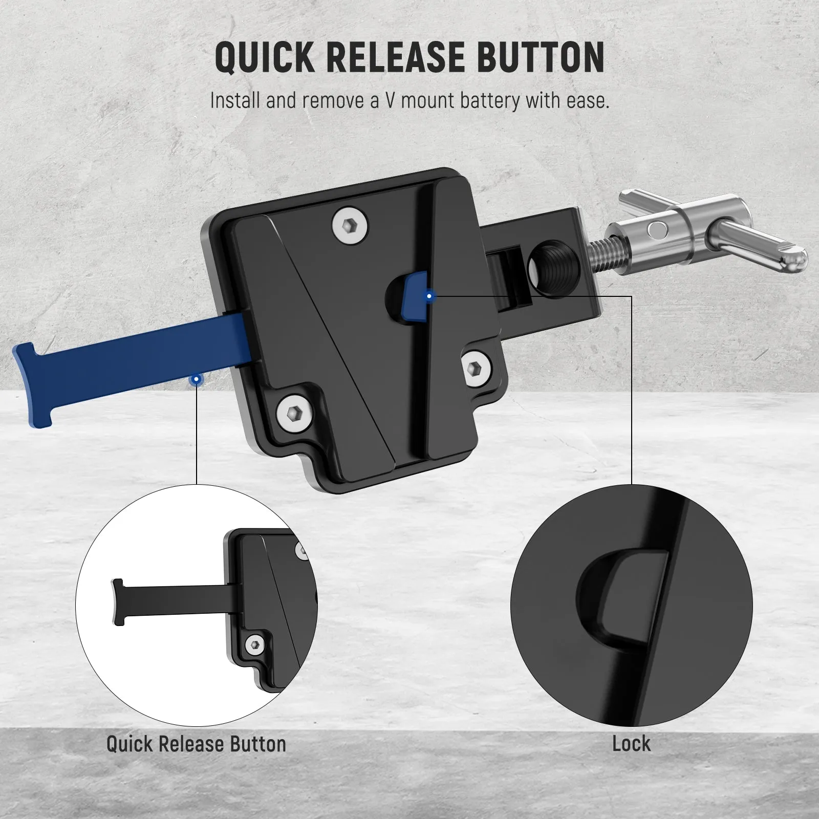 NEEWER Mini V Mount Battery Plate with Super Crab Clamp
