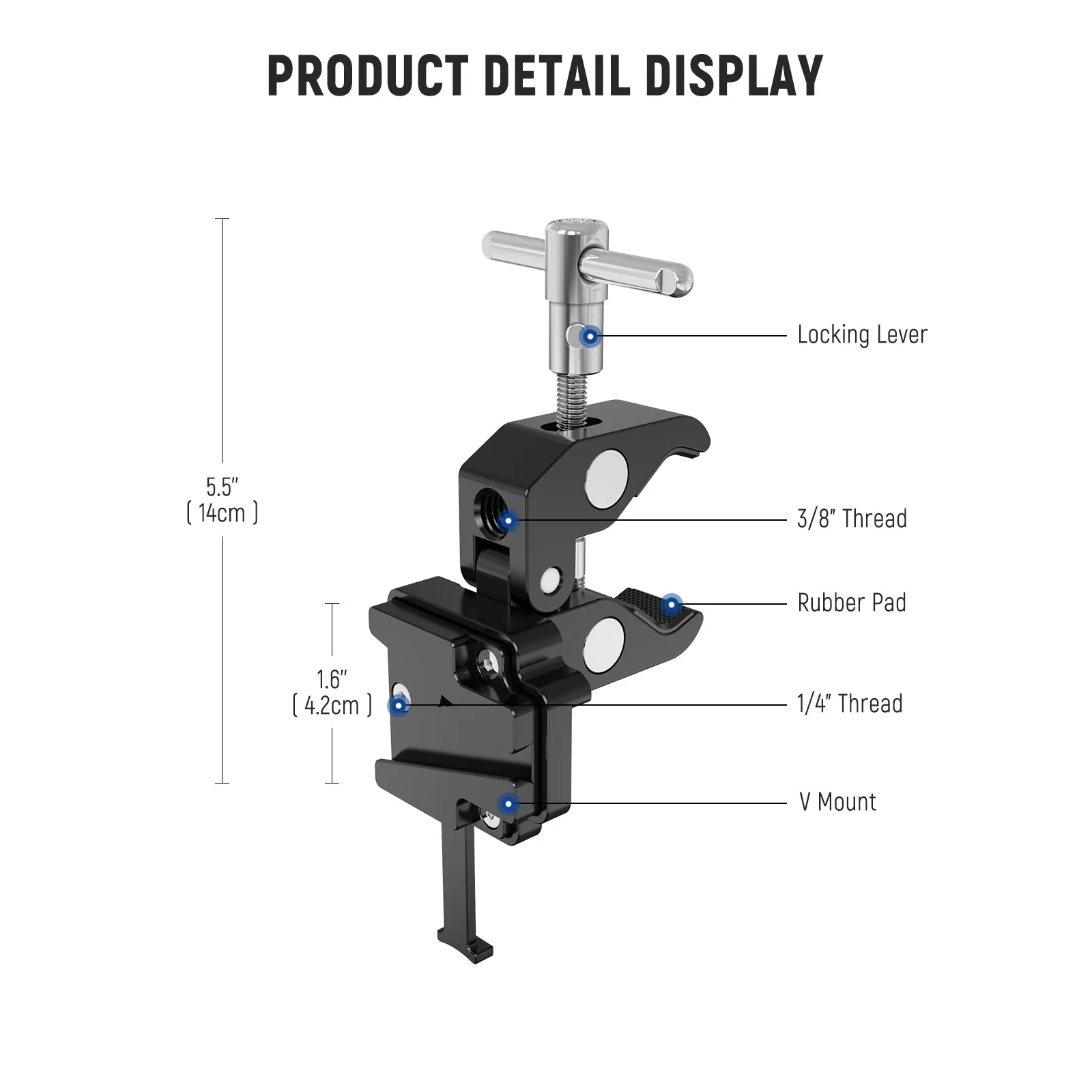 NEEWER Mini V Mount Battery Plate with Super Crab Clamp