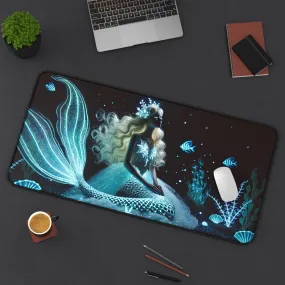 Neon Tides: Futuristic Cyber Mermaid Computer Pad
