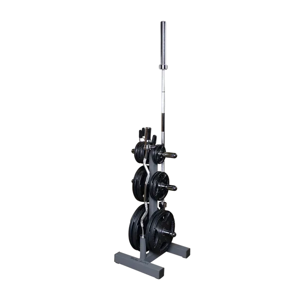 NEW Body Solid Olympic Weight Plate Tree Weight Rack with Barbell Holders Commercial Grade WT46