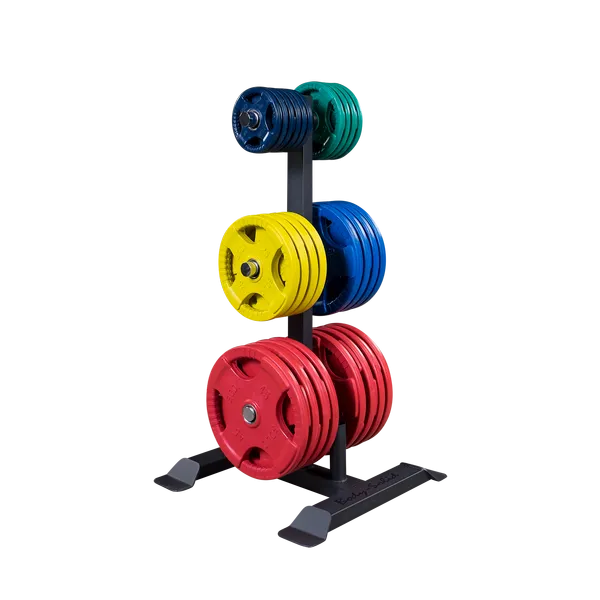 NEW Body Solid Weight Plate Tree Weight Rack for Bumper Plates with Barbell Holders GWT56