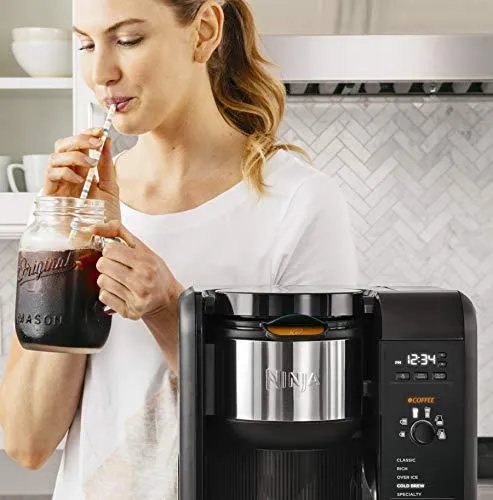 Ninja Hot and Cold Brewed System, Auto-iQ Tea and Coffee Maker with 6 Brew Sizes, 5 Brew Styles, Frother, Coffee & Tea Baskets with Thermal Carafe (CP307)