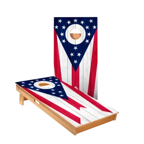 Ohio Flag Star Cornhole Boards