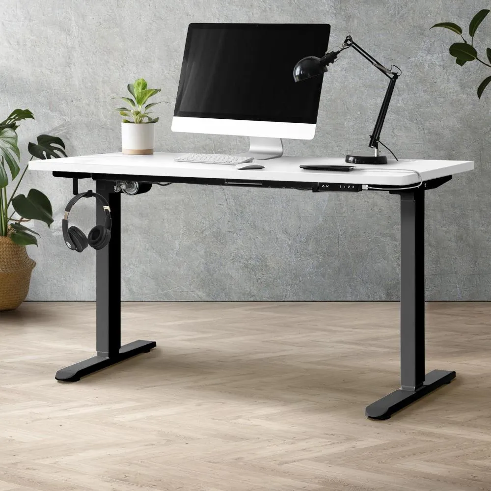 Oikiture Standing Desk Adjustable Motorised 150 Black&White