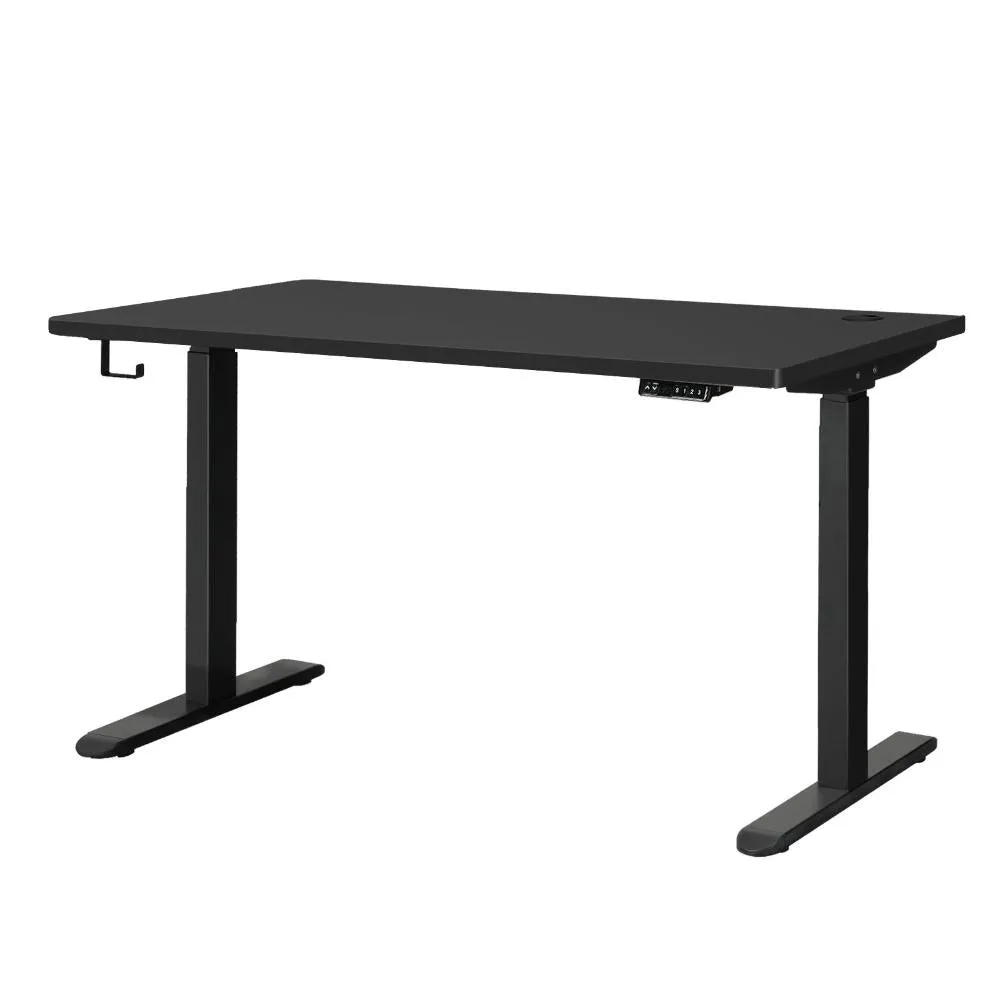 Oikiture Standing Desk Dual Motor Electric Height Adjustable Sit Stand Table - Black/Black - 1200mm x 600mm