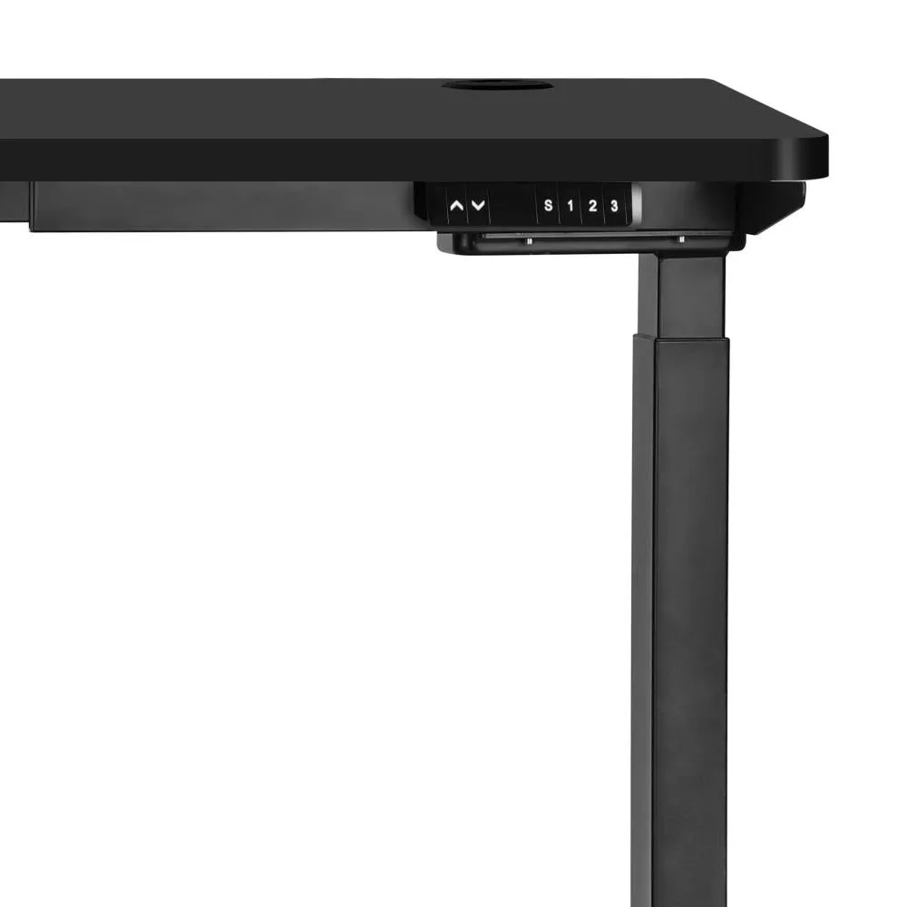 Oikiture Standing Desk Dual Motor Electric Height Adjustable Sit Stand Table - Black/Black - 1400mm x 700mm