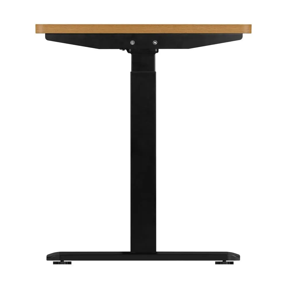 Oikiture Standing Desk Dual Motor Electric Height Adjustable Sit Stand Table - Black/Oak - 1200mm x 600mm