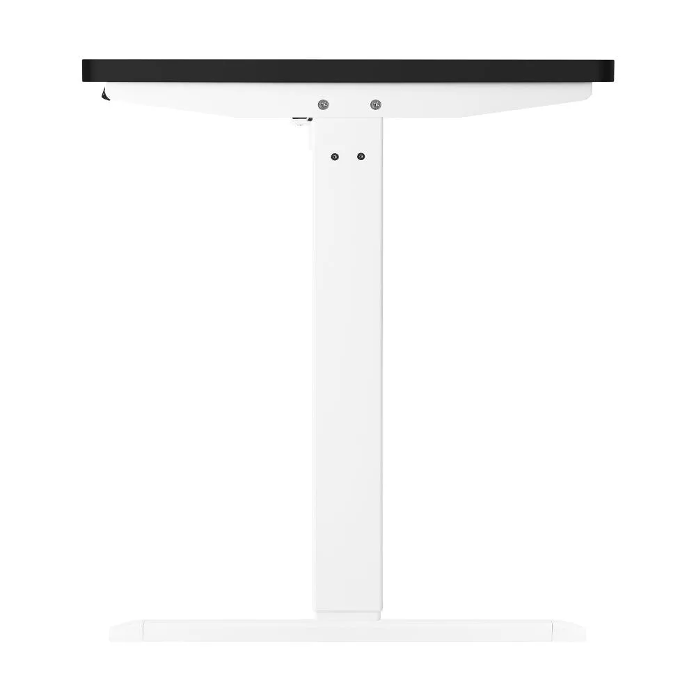 Oikiture Standing Desk Electric Height Adjustable Motorised Sit Stand Desk Rise - White/Black - 1200mm x 600mm