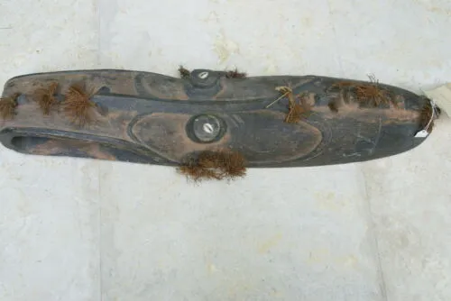 ORACLE SPIRIT MASK COLLECTED IN JAPANDAI VILLAGE, EAST SEPIK PAPUA NEW GUINEA 13A17 PROTECTIVE & CONSULTED FOR ADVICE. DESIGNER DECORATOR COLLECTOR  30"x 8"x 6"