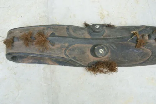 ORACLE SPIRIT MASK COLLECTED IN JAPANDAI VILLAGE, EAST SEPIK PAPUA NEW GUINEA 13A17 PROTECTIVE & CONSULTED FOR ADVICE. DESIGNER DECORATOR COLLECTOR  30"x 8"x 6"