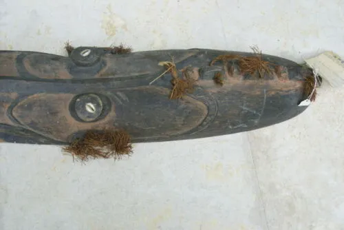 ORACLE SPIRIT MASK COLLECTED IN JAPANDAI VILLAGE, EAST SEPIK PAPUA NEW GUINEA 13A17 PROTECTIVE & CONSULTED FOR ADVICE. DESIGNER DECORATOR COLLECTOR  30"x 8"x 6"