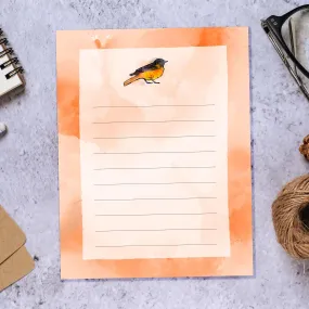 Orange Baseball Bird / Notepad
