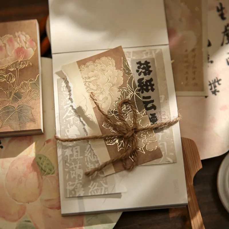 Oriental Charm Bronze Memo Pads | Unique Non-Sticky Notes with Gold-Klimt Inspired Designs