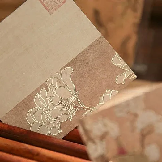 Oriental Charm Bronze Memo Pads | Unique Non-Sticky Notes with Gold-Klimt Inspired Designs