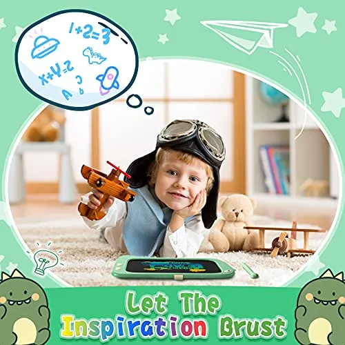 ORSEN LCD Writing Tablet Toys, 8.5 Inch Doodle Board Drawing Pad Gifts for Kids, Dinosaur Drawing Board for Christmas Birthday Gift for Toddler Boys Girls 2 3 4 5 6 Years Old-Green
