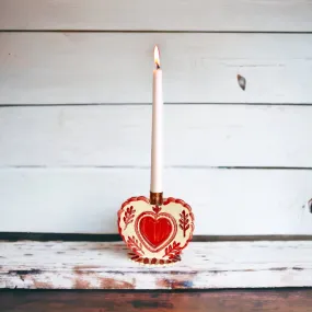Pair of 2 Heart Candlestick Holders