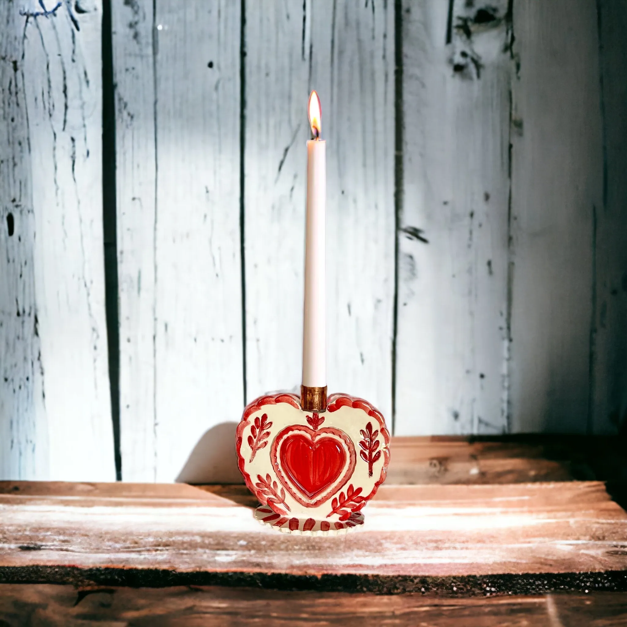 Pair of 2 Heart Candlestick Holders
