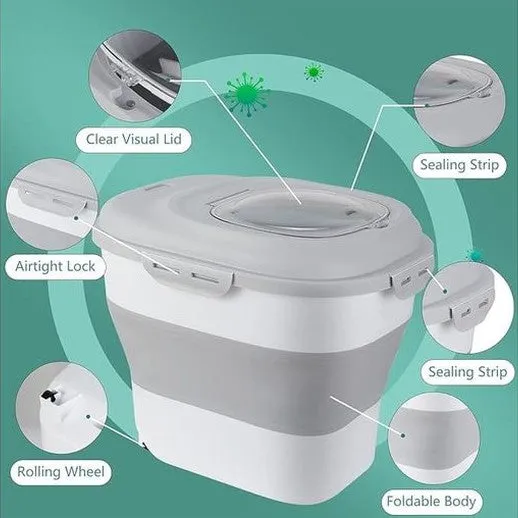 PAWISE Foldable food bucket,25L