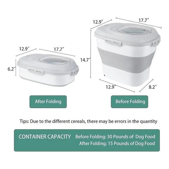 PAWISE Foldable food bucket,25L