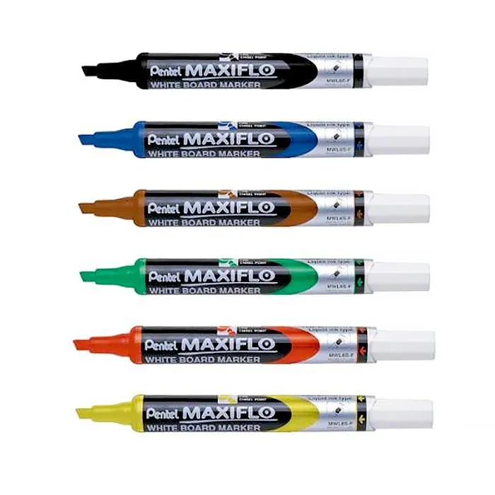 Pentel MWL6S Maxiflow White Board Marker Slim Chisel Tip