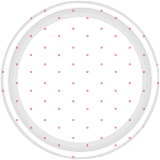 Pink Dots Paper Lunch Plates