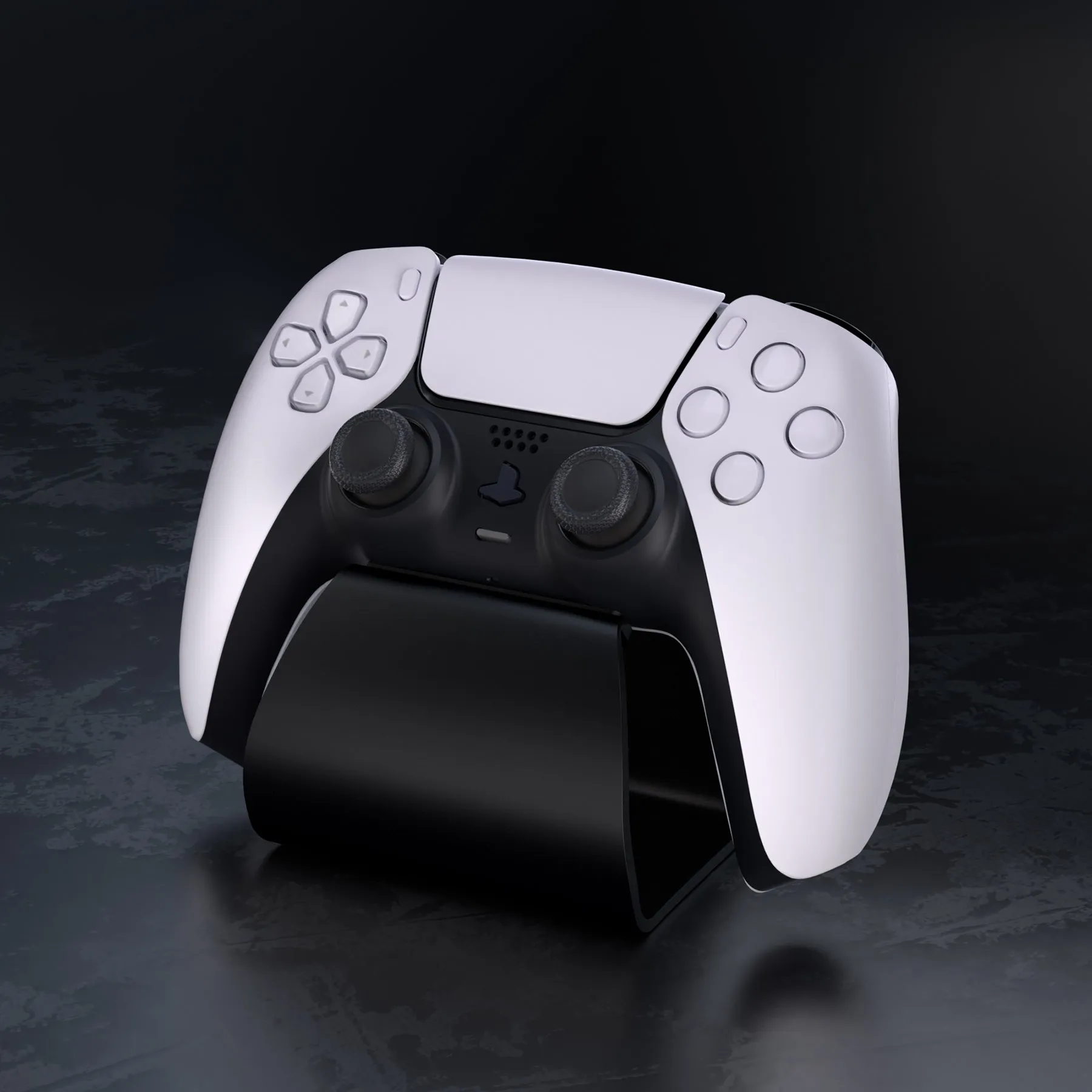 PlayVital Stand-AL Game Controller Stand for ps5, for ps4, Universal Desktop Display Gamepad Stand for Xbox Series X/S, Xbox One, Aluminium Metal Controller Stand Holder for Switch Pro - Black - FQZPFC001