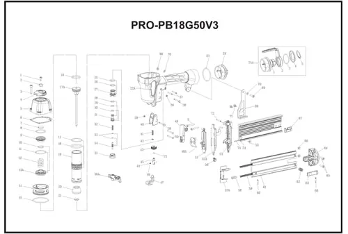 PNEUMATIC BRAD NAILER KAYMO PRO-18G50V3