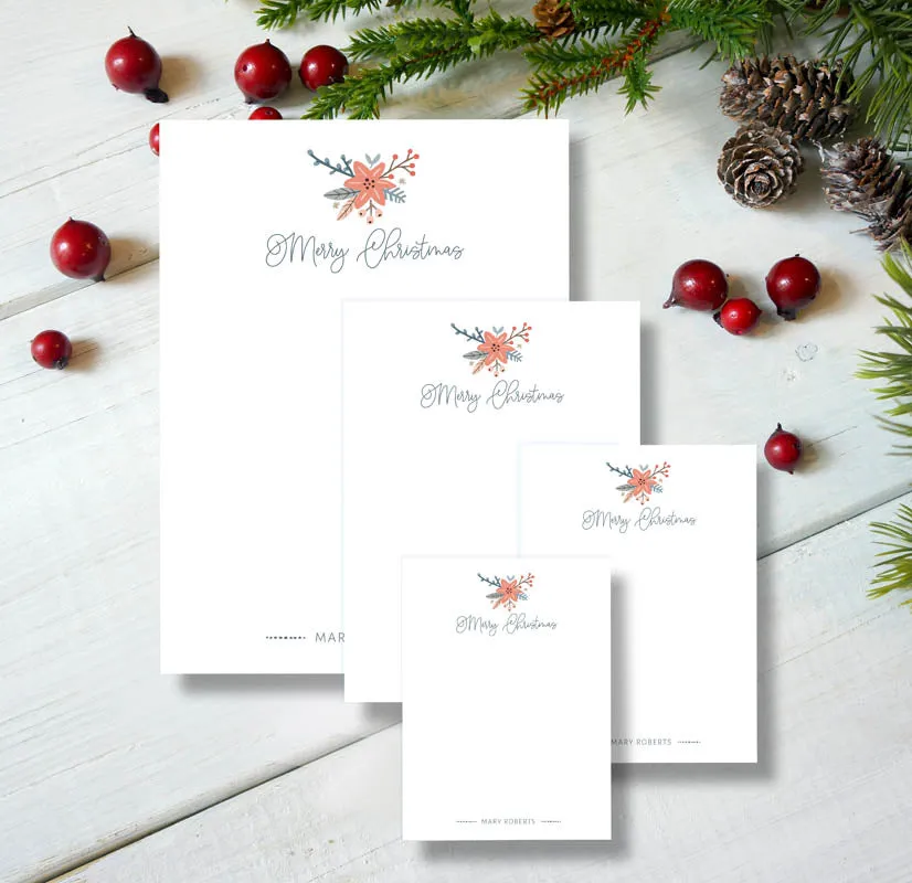 Poinsettia Bouquet Notepad