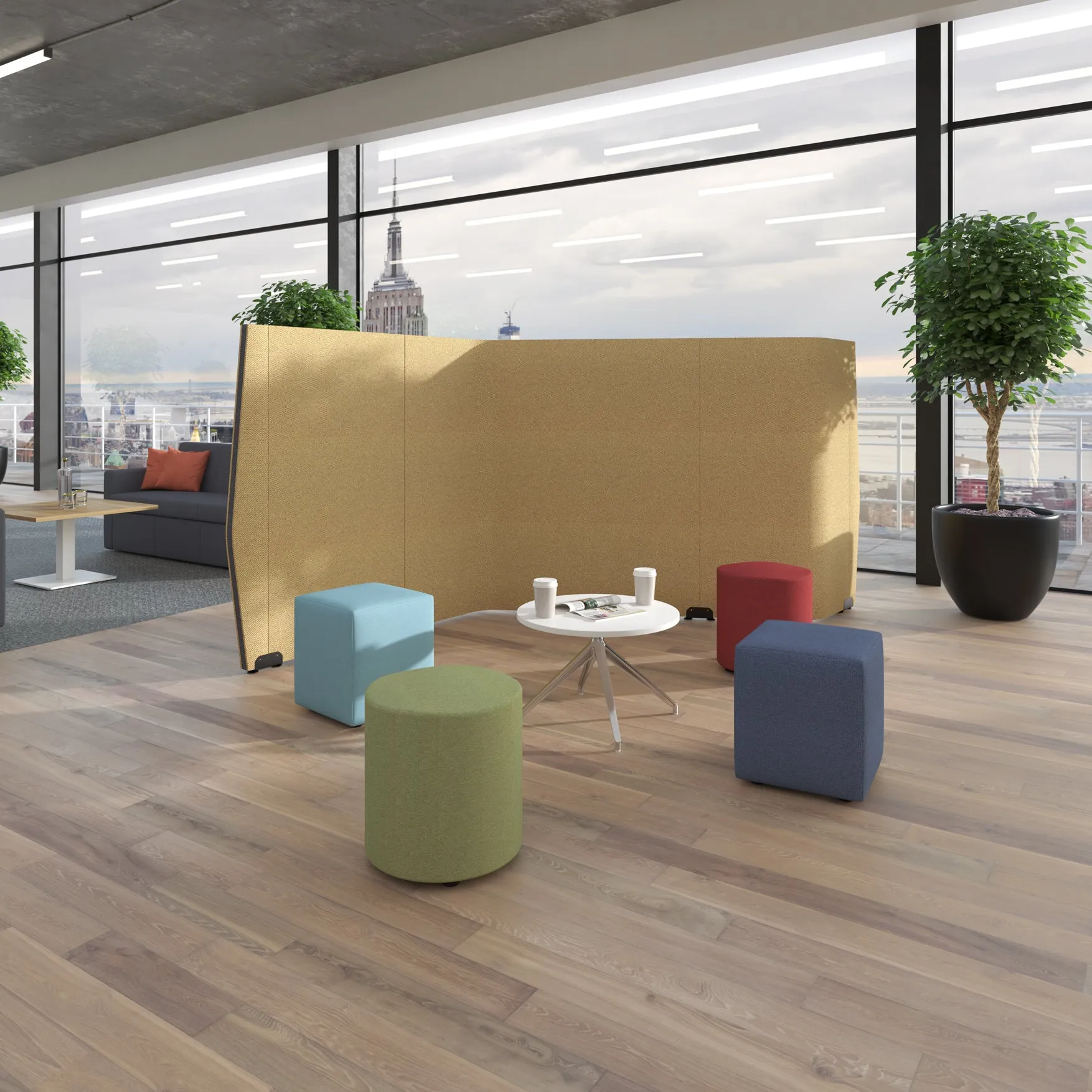 Priva floor standing screen wave shape 1500mm high