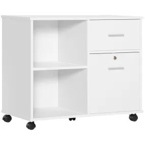 ProperAV Extra Mobile Lockable Printer Stand Filing Cabinet with Wheels