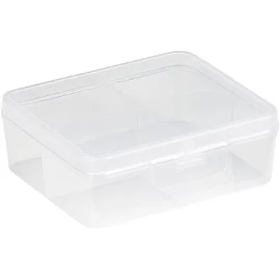 Q-Line Storage Box - 4 Compartments - Transparent