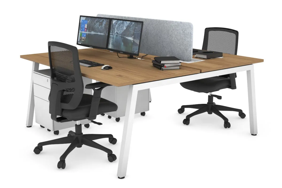 Quadro 2 Person Office Workstation [1400L x 800W with Cable Scallop]