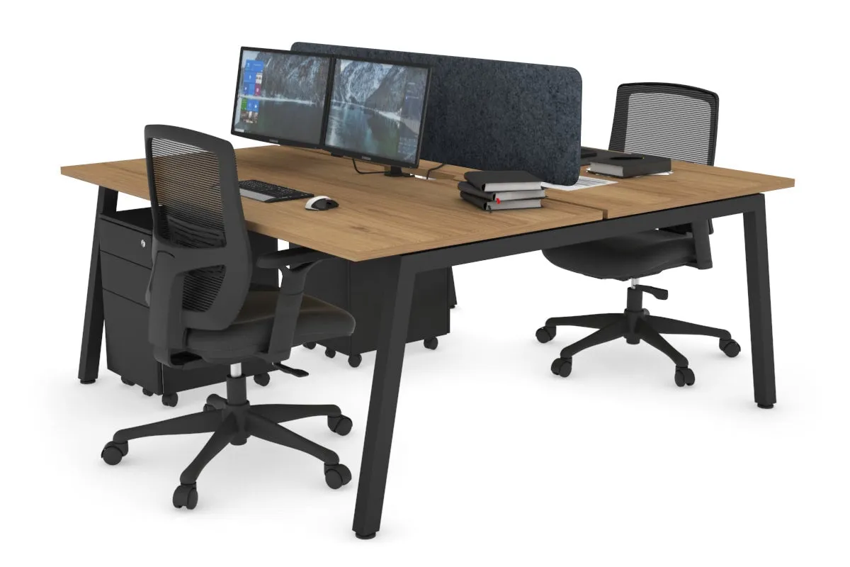 Quadro 2 Person Office Workstation [1400L x 800W with Cable Scallop]