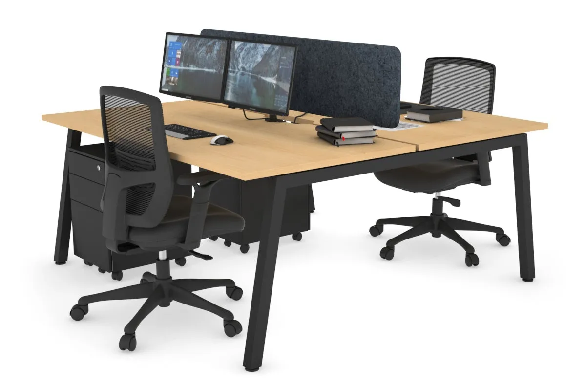Quadro 2 Person Office Workstation [1400L x 800W with Cable Scallop]
