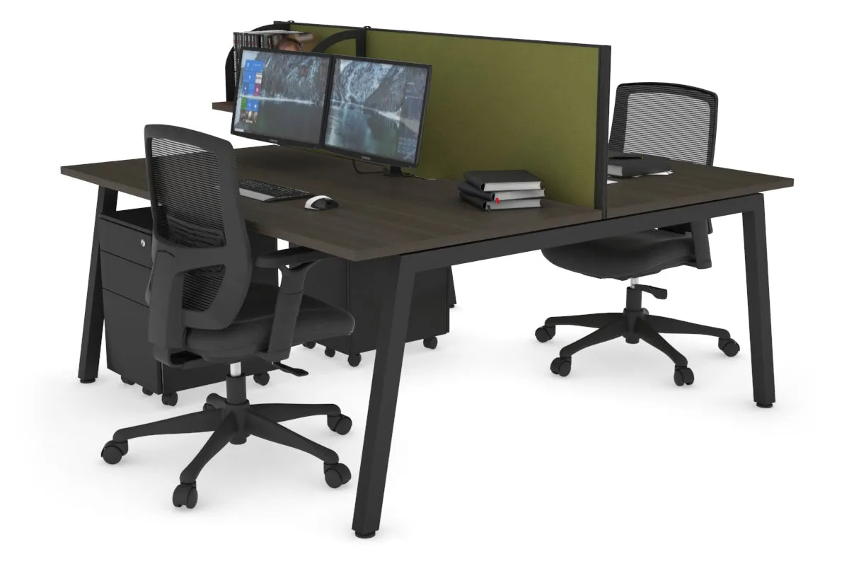 Quadro 2 Person Office Workstation [1400L x 800W with Cable Scallop]
