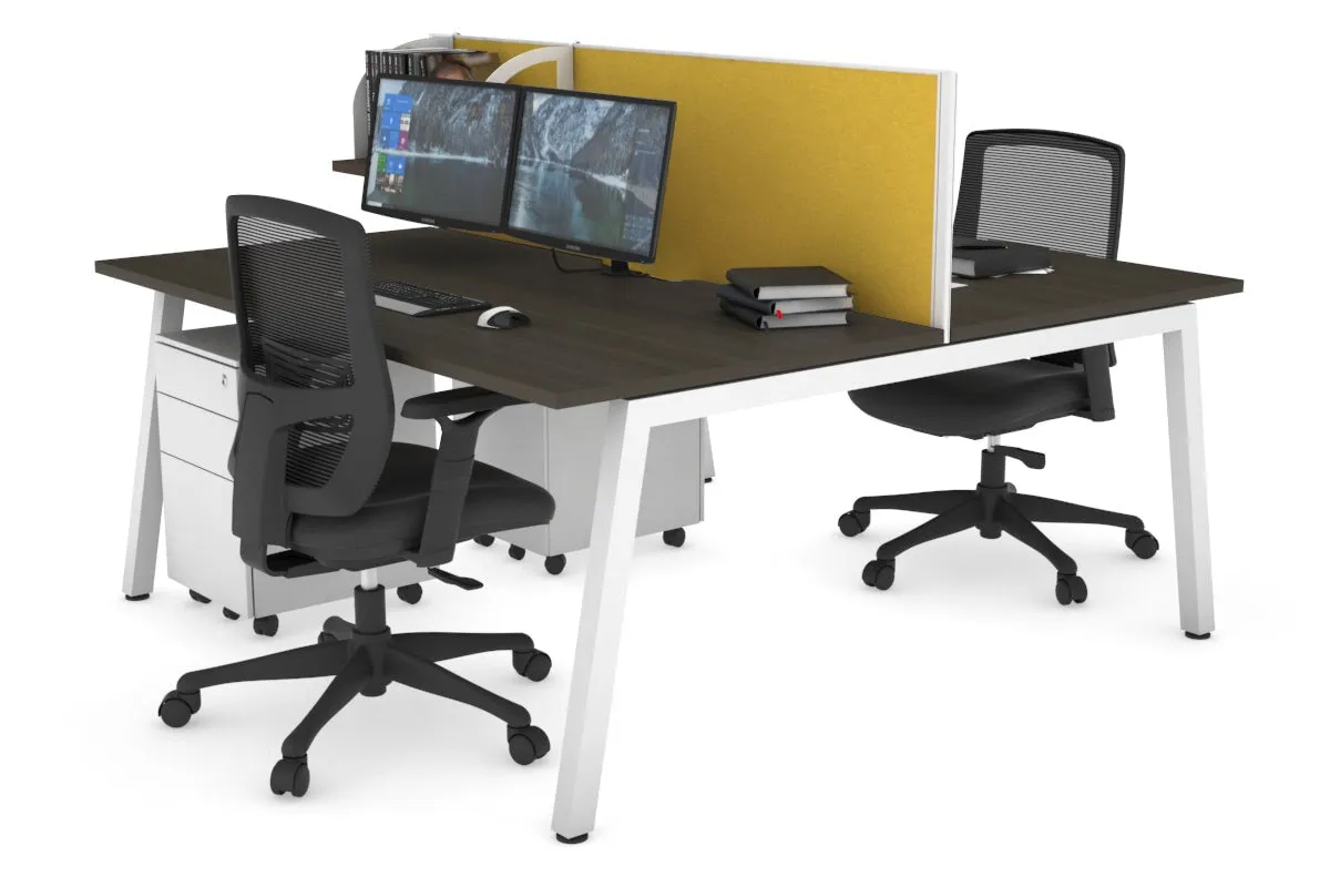 Quadro 2 Person Office Workstation [1400L x 800W with Cable Scallop]