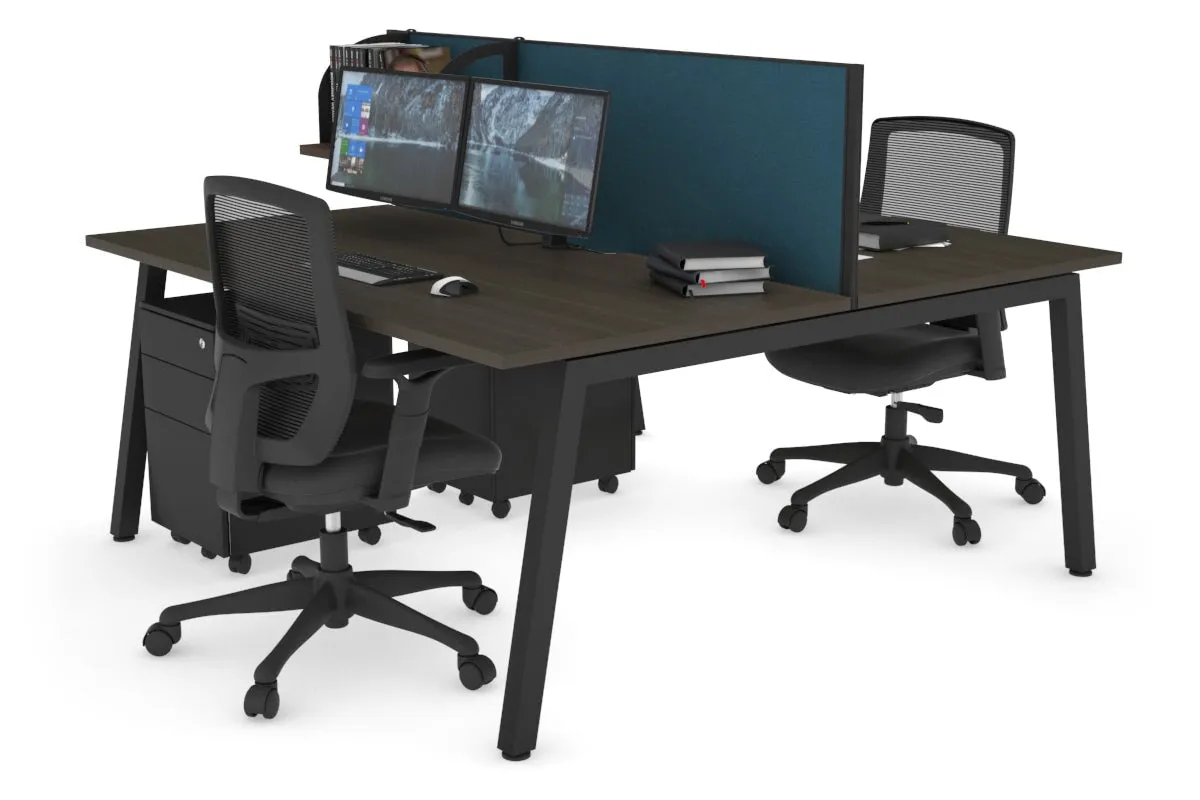 Quadro 2 Person Office Workstation [1400L x 800W with Cable Scallop]
