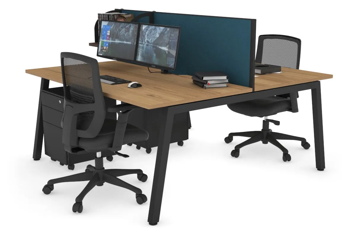 Quadro 2 Person Office Workstation [1400L x 800W with Cable Scallop]