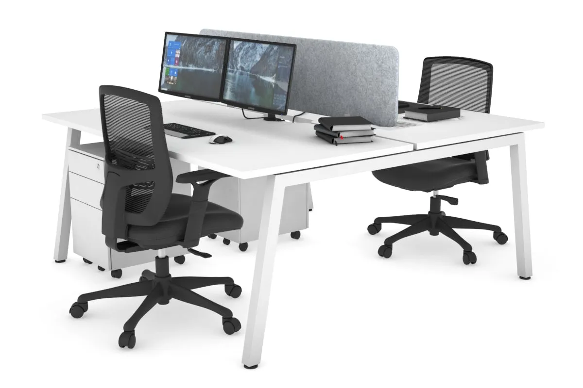 Quadro 2 Person Office Workstation [1400L x 800W with Cable Scallop]